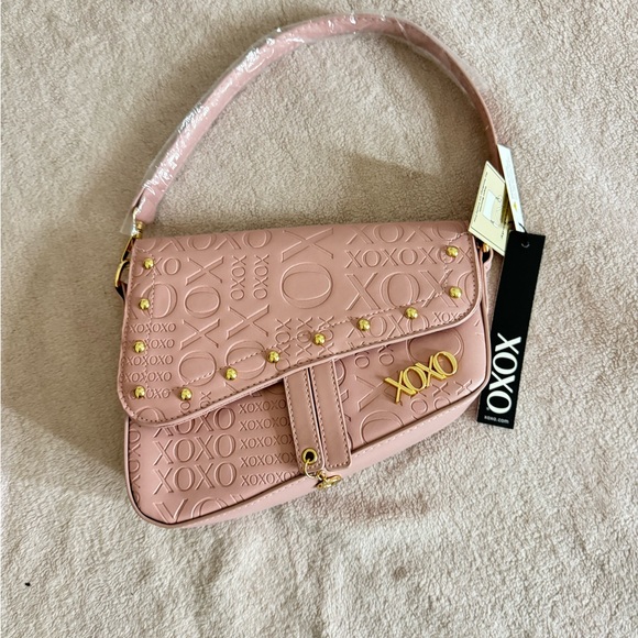 XOXO Handbags - XOXO Blush Embossed Shoulder Bag with Gold Accents